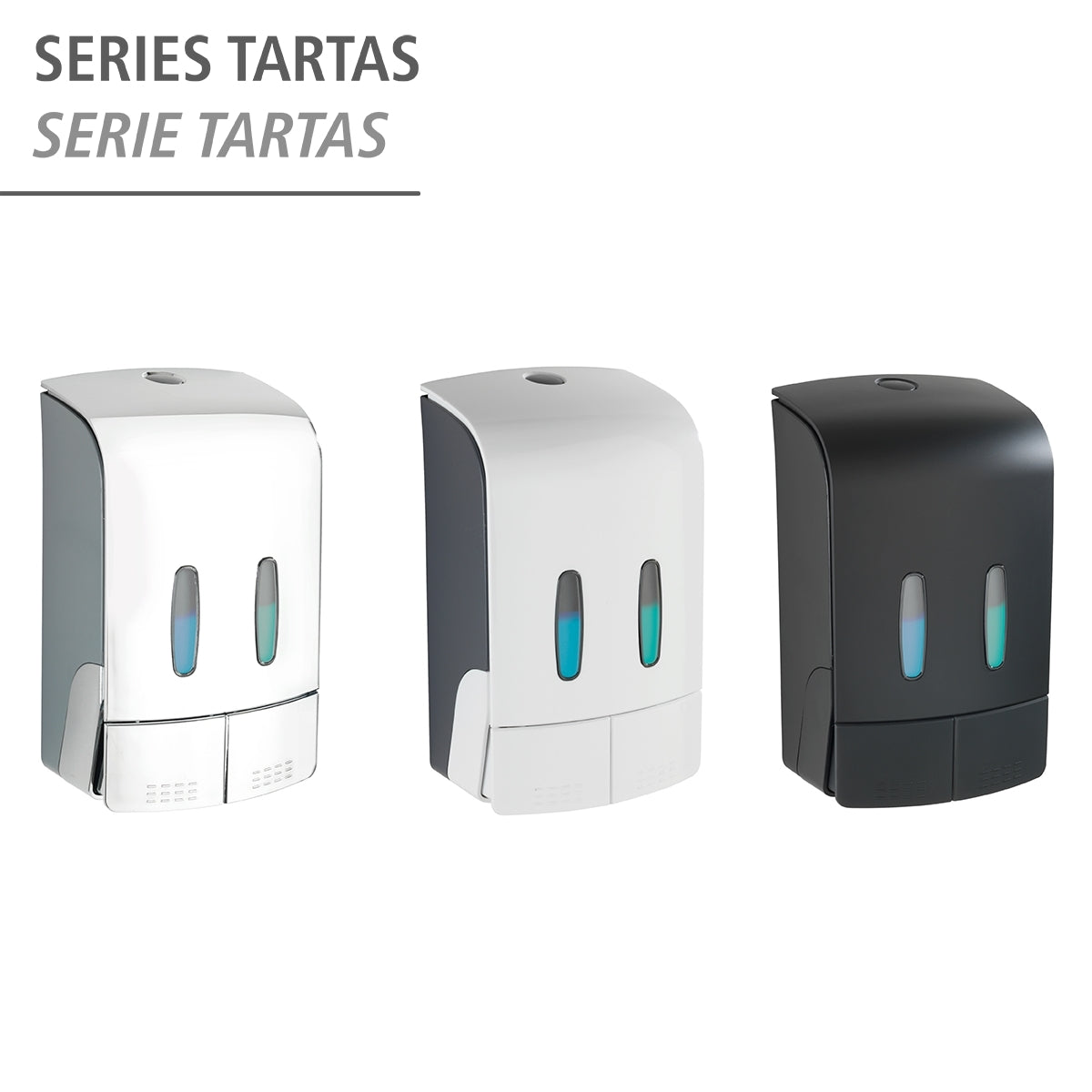 2-Chamber Disinfectant/Soap Dispenser - Tartas - Chrome