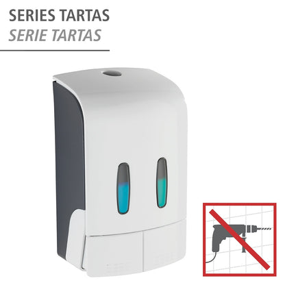 2-CHAMBER DISINFECTANT/SOAP DISPENSER - TARTAS - WHITE