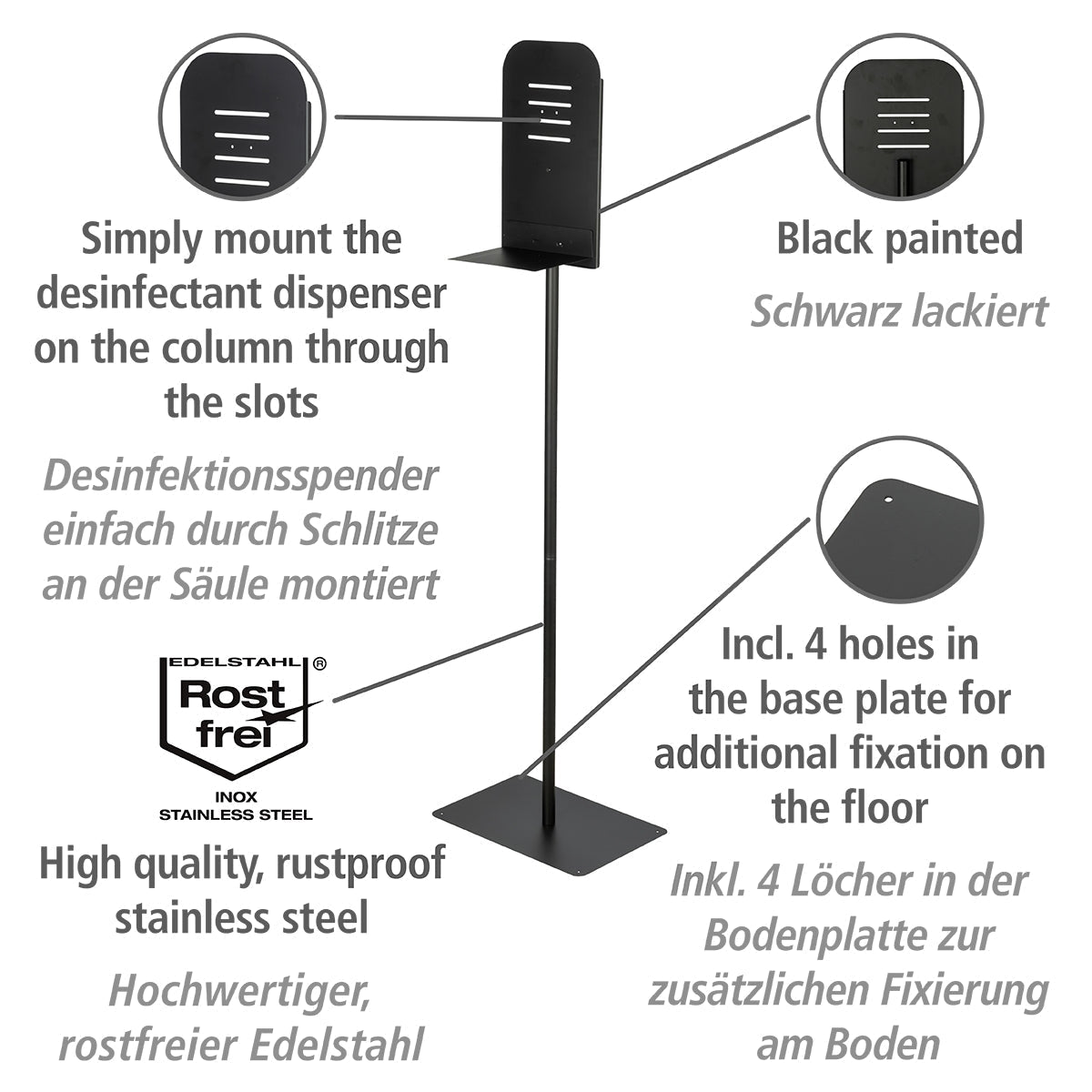 Disinfectant Stand - Large - Black - Matt