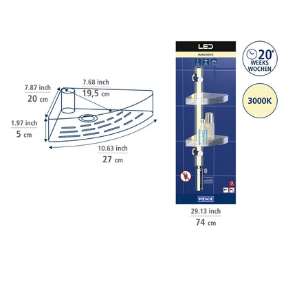 LED CORNER SHELF 74CM WARM - WHITE