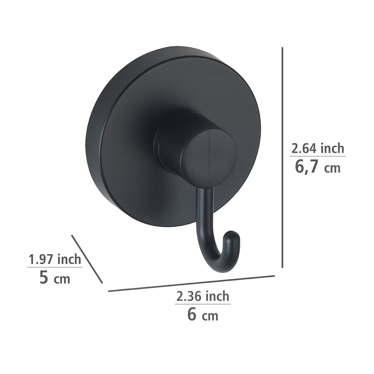 VACUUM-LOC® HOOK - SET OF 2 - BLACK - NO DRILLING