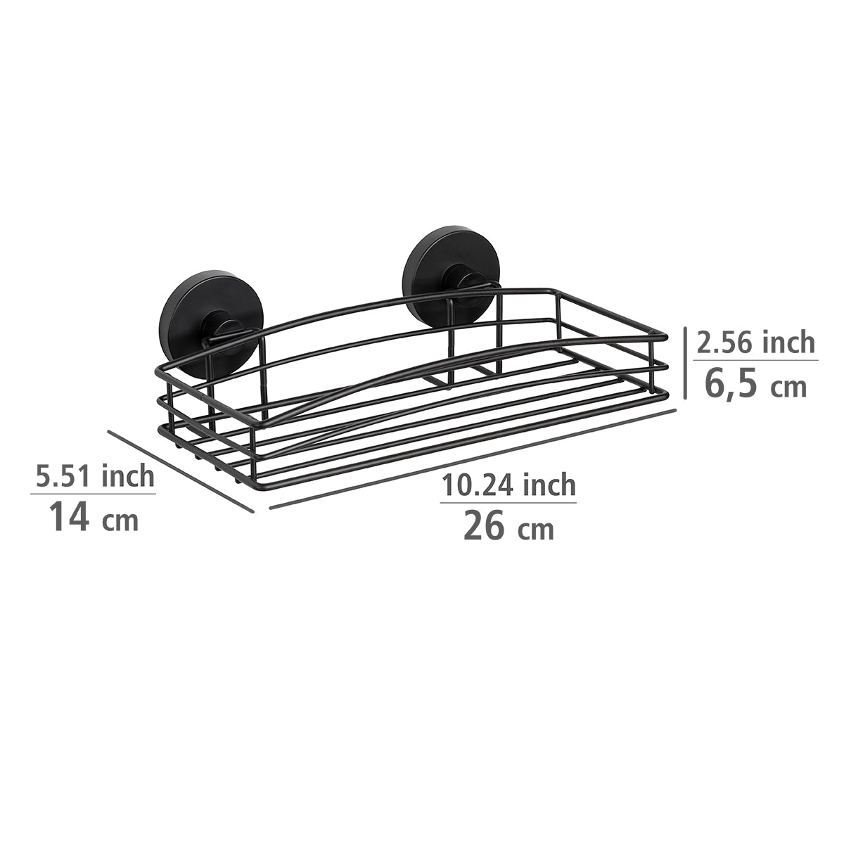 VACUUM-LOC® WALL SHELF - BLACK - WALL SHELF - NO DRILLING