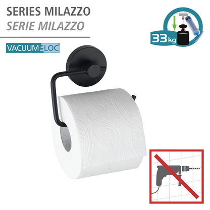 VACUUM-LOC® TOILET PAPER HOLDER - MILAZZO - BLACK - NO DRILLING