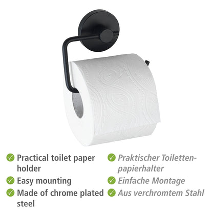 VACUUM-LOC® TOILET PAPER HOLDER - MILAZZO - BLACK - NO DRILLING