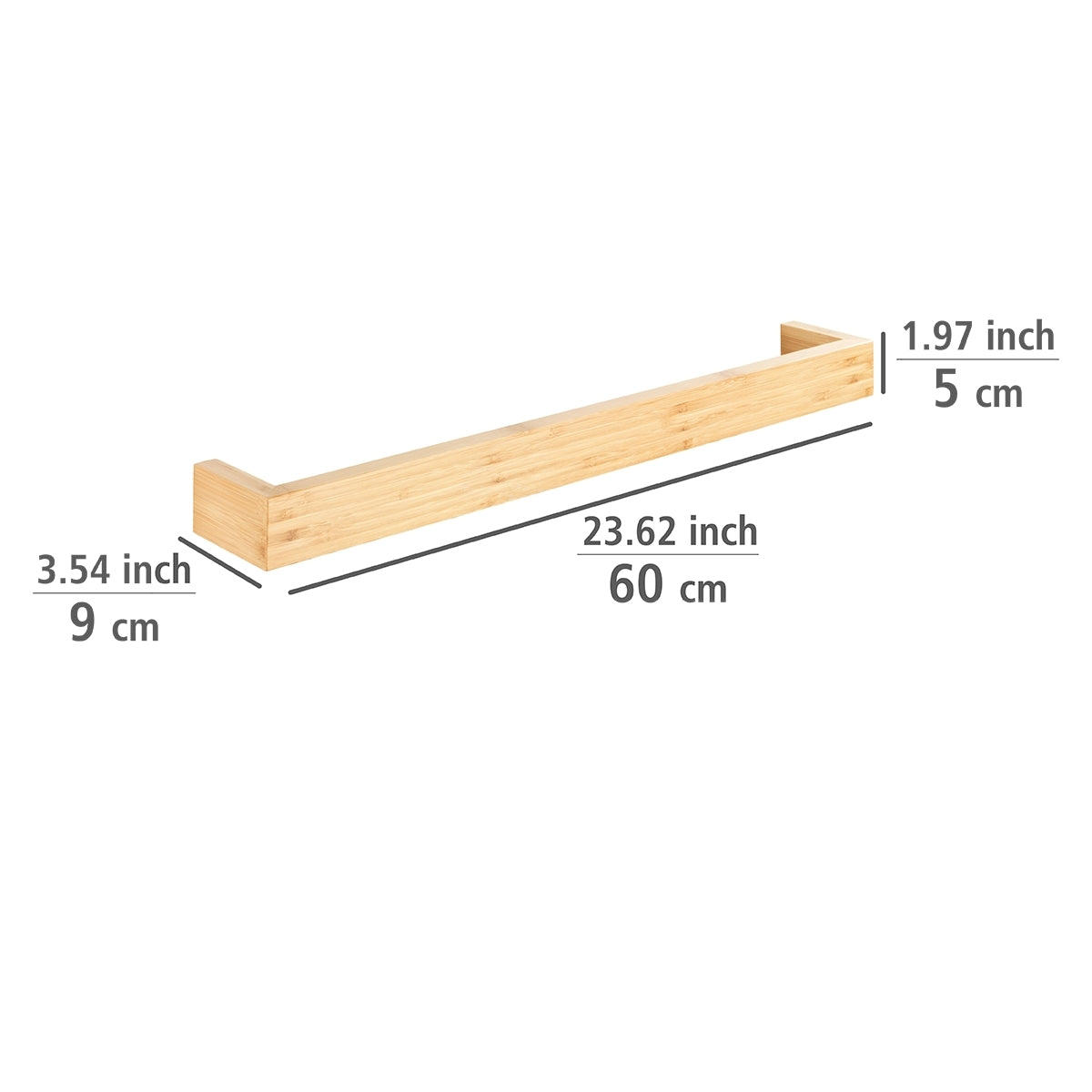 TOWEL RAIL - 60CM - BAMBUSA RANGE - BAMBOO