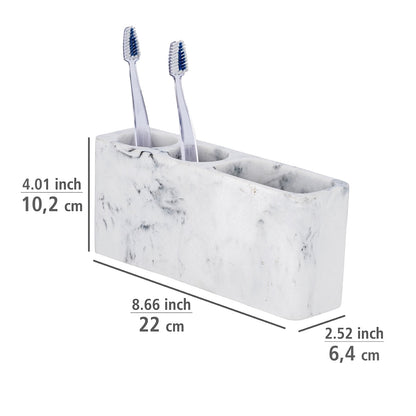 UNIVERSAL HOLDER - DESIO - MARBLE-LOOK POLYRESIN - WHITE/GREY