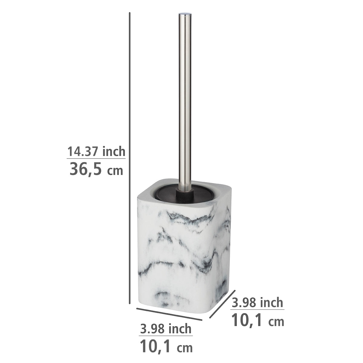Toilet Brush - Desio - Marble-Look Polyresin - White/Grey