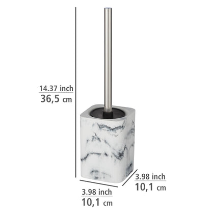 TOILET BRUSH - DESIO - MARBLE-LOOK POLYRESIN - WHITE/GREY