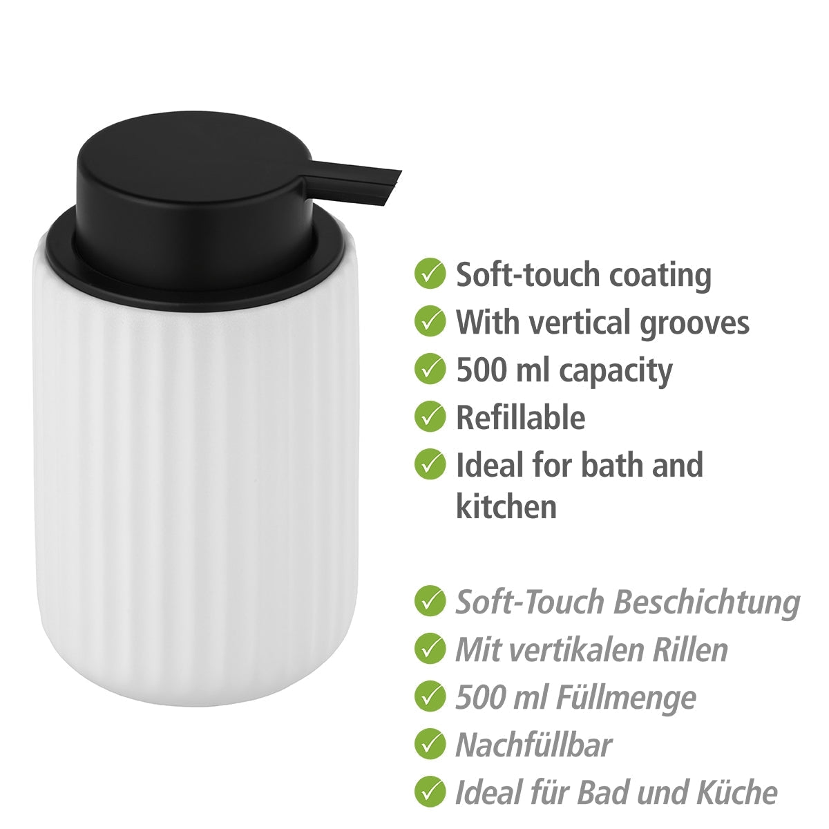 Soap Dispenser- Belluno - White - Ceramic
