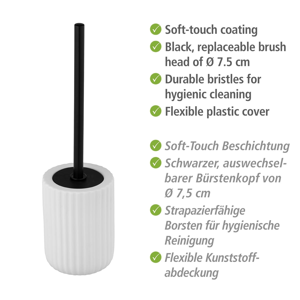 Toilet Brush - Belluno - White - Ceramic