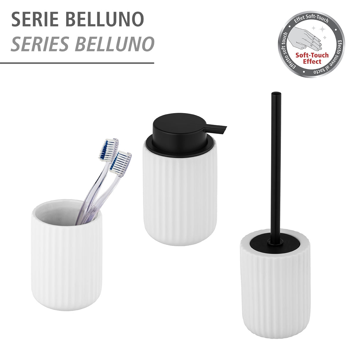 Toilet Brush - Belluno - White - Ceramic