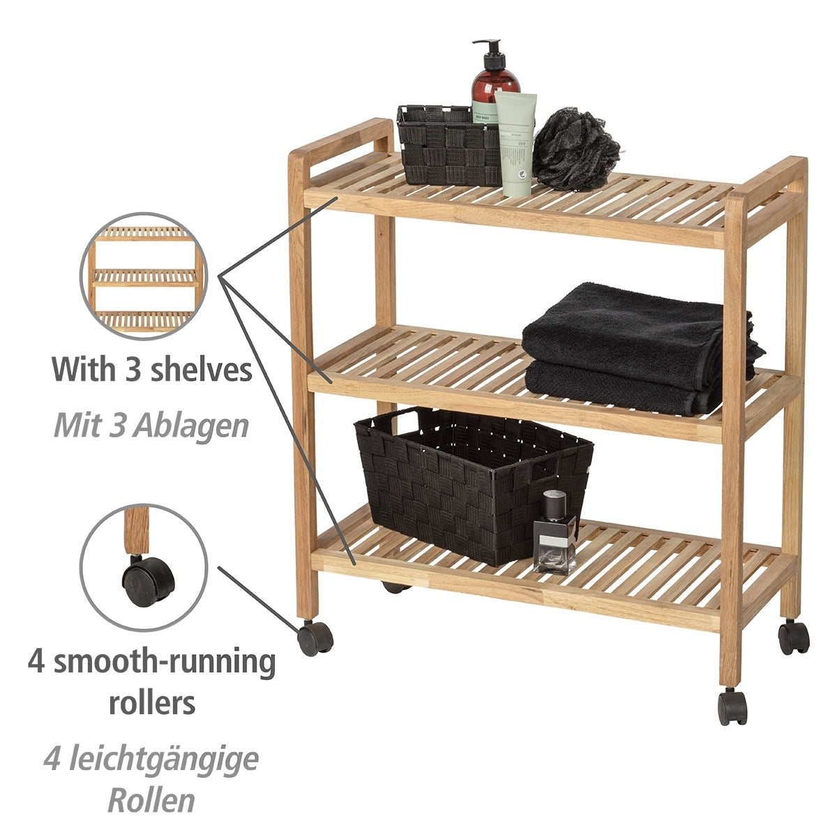 3-Tier Roller Trolley Shelf - Norway