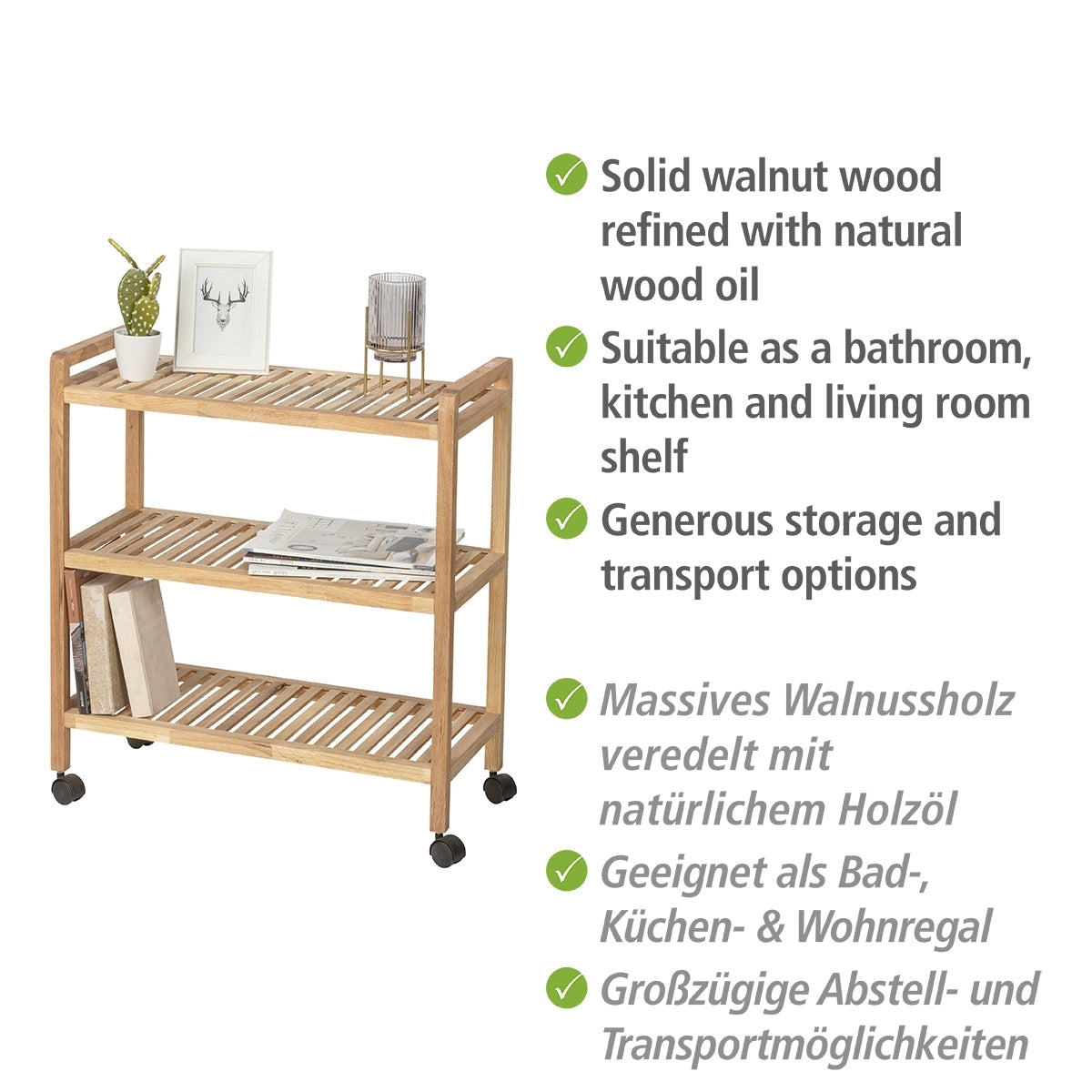 3-Tier Roller Trolley Shelf - Norway