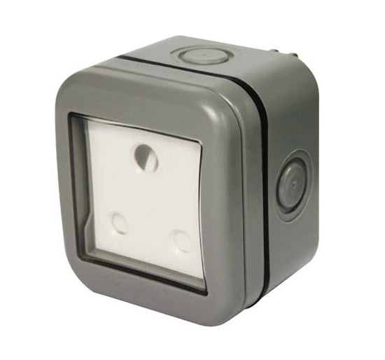 IP66 Single Unswitched 16A Sa Outdoor Socket (1 x 3 Pin)