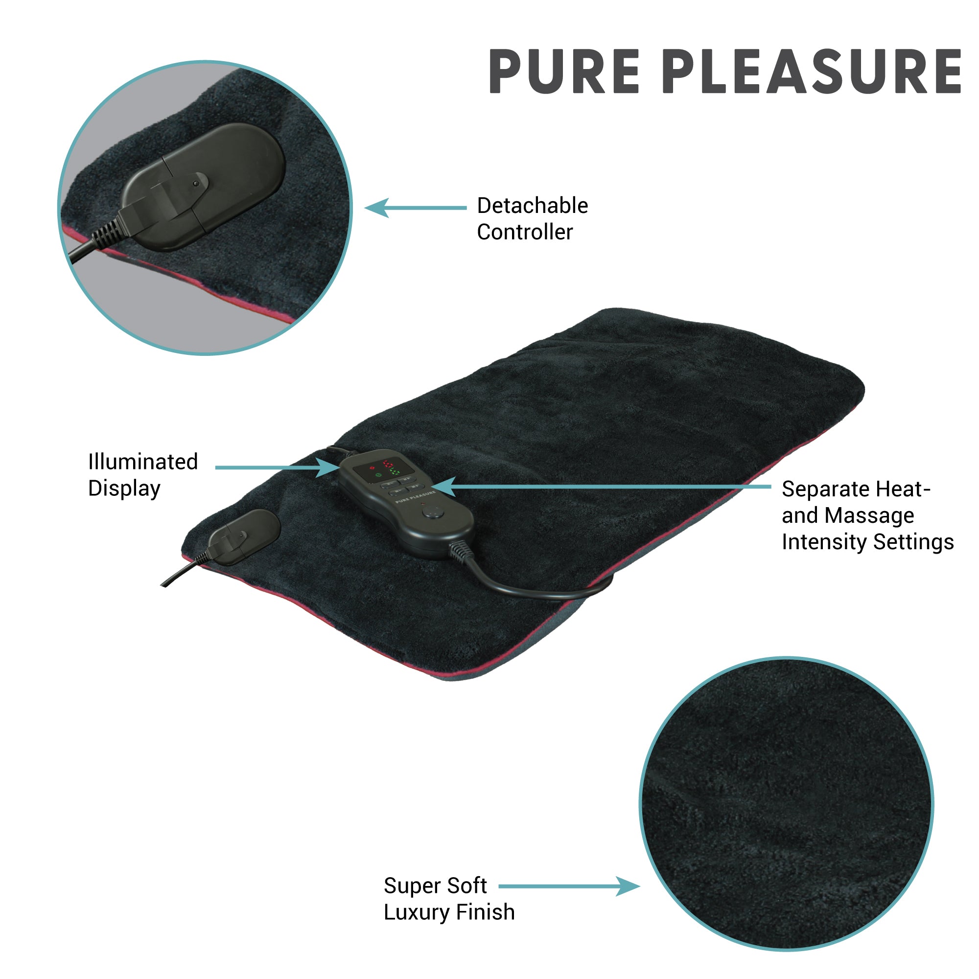 Electric Weighted Heating Massage Pad | 6 Heat & Massage Settings