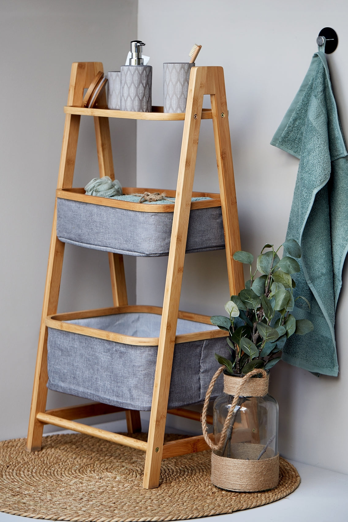 Shelf Unit With 2 Baskets - Bahari - Bamboo