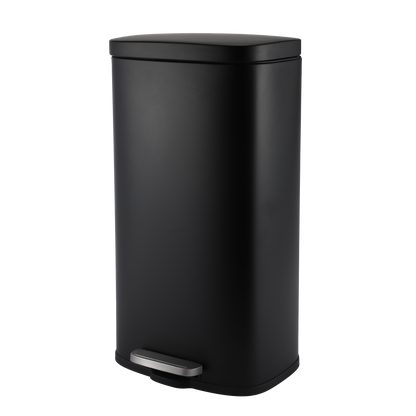 MODENA RECTANGLE  5L + 30L STEEL PEDAL BIN SET - BLACK MATTE