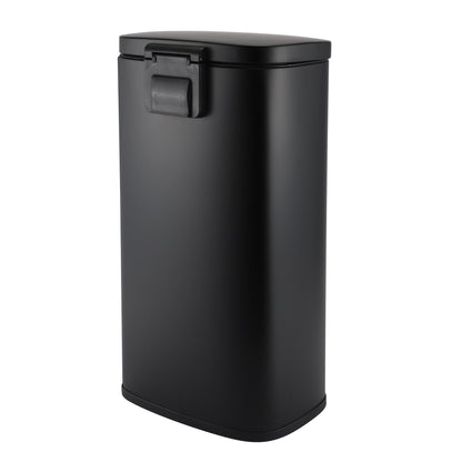 MODENA RECTANGLE  30L STEEL PEDAL BIN - BLACK MATTE