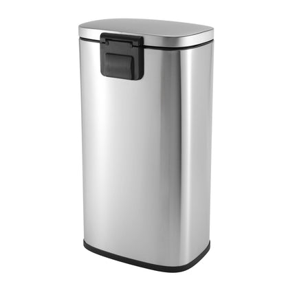 MODENA RECTANGLE 30L S/S PEDAL BIN SET - SILVER