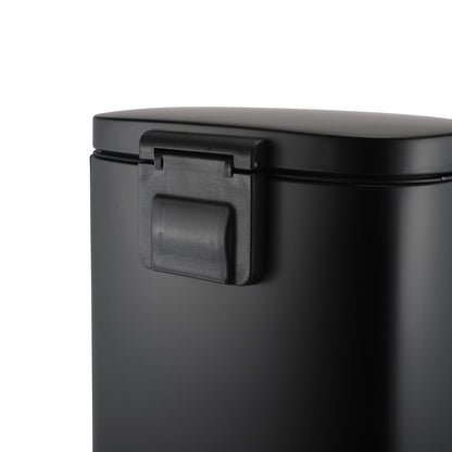 MODENA RECTANGLE  5L + 30L STEEL PEDAL BIN SET - BLACK MATTE