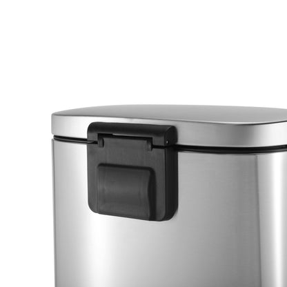 MODENA RECTANGLE 30L S/S PEDAL BIN SET - SILVER