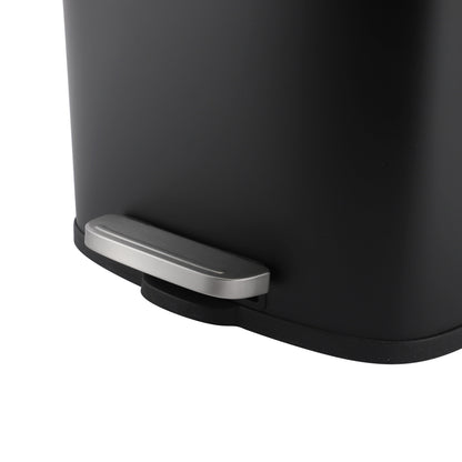 MODENA RECTANGLE  30L STEEL PEDAL BIN - BLACK MATTE