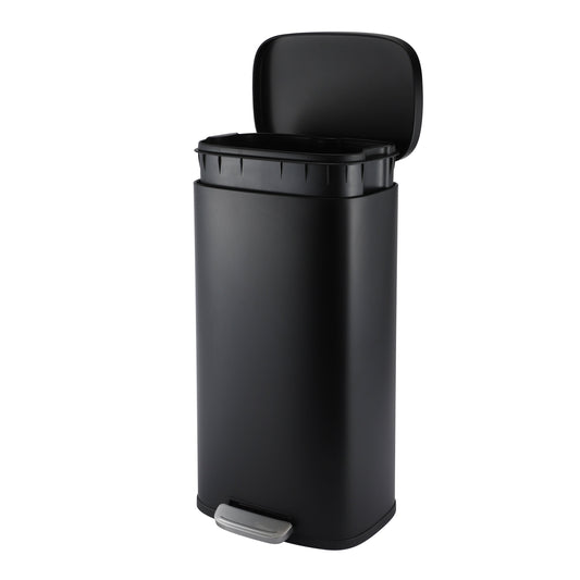 MODENA RECTANGLE  30L STEEL PEDAL BIN - BLACK MATTE