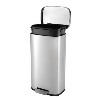 MODENA RECTANGLE 30L S/S PEDAL BIN SET - SILVER