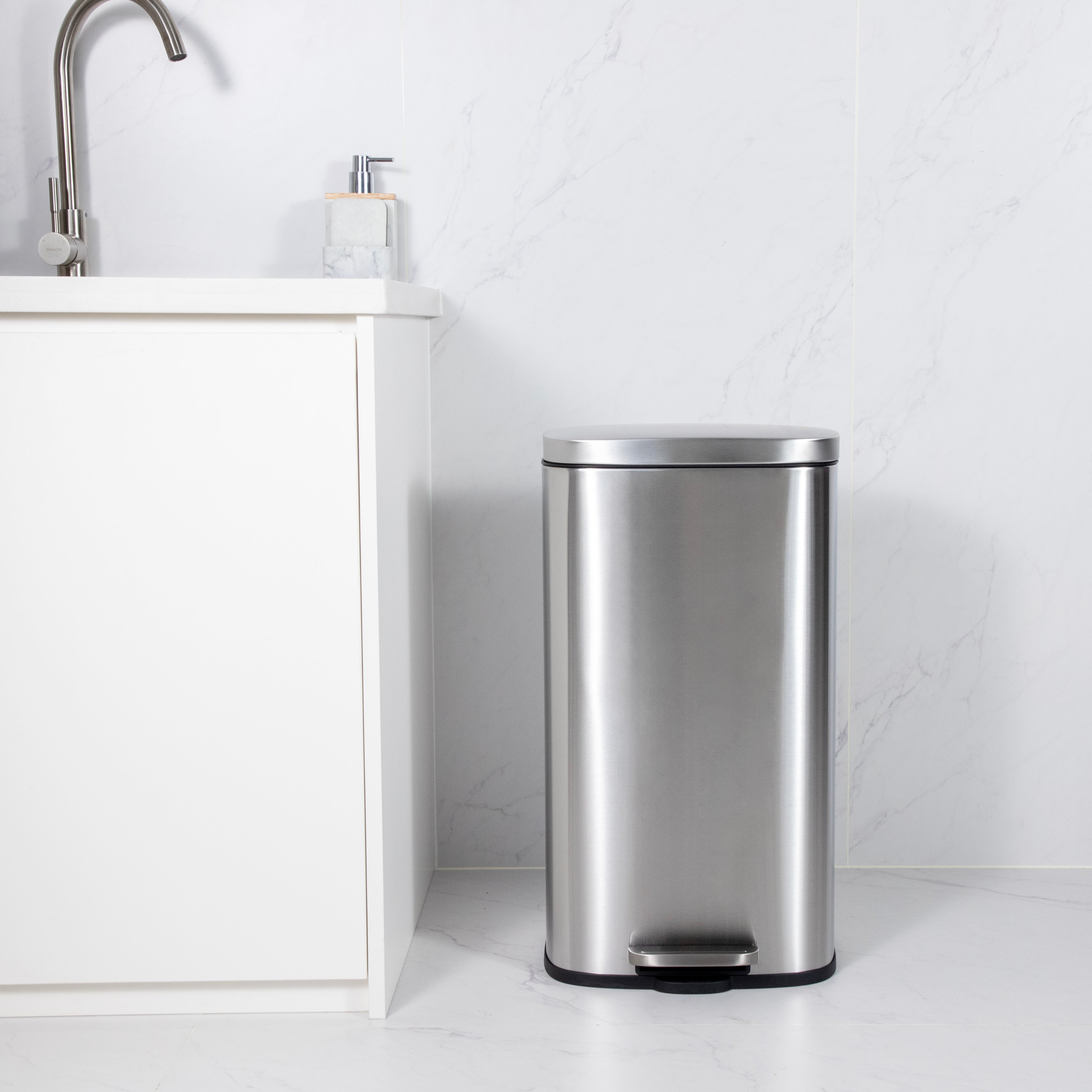 30L Rectangle Steel Pedal Bin | Modena