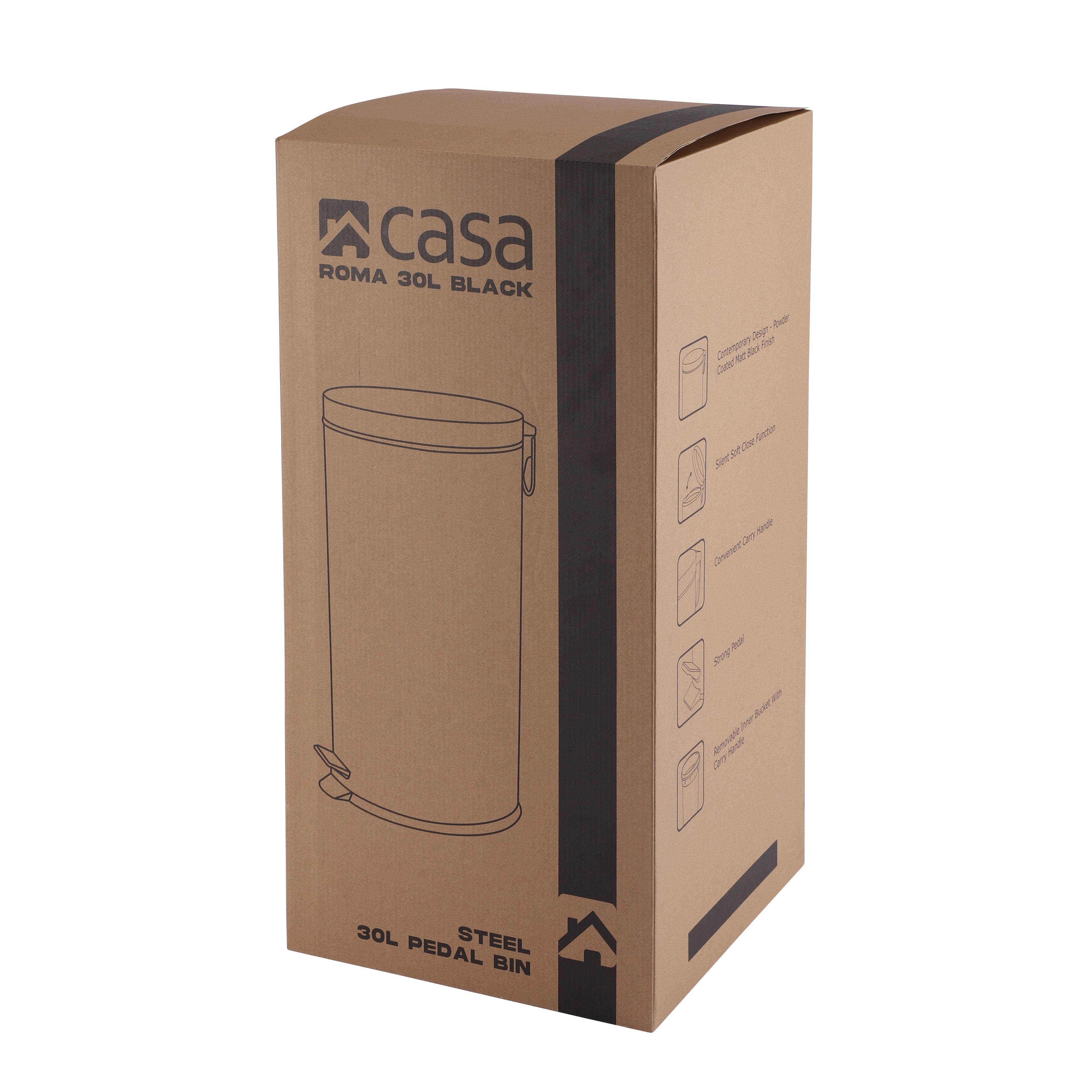 5L + 30L Steel Pedal Bin Combo Set - Roma