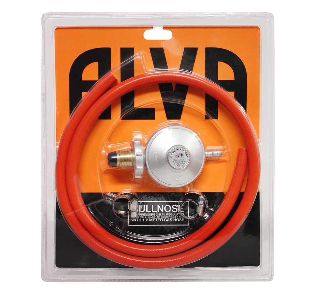 Bullnose Gas Regulator & 1.2m Hose Kit