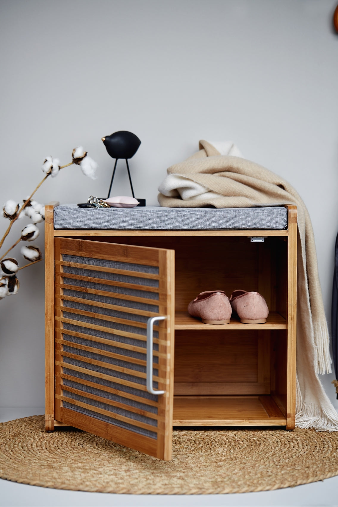 Shoe Cabinet & Seat - Bahari - Grey