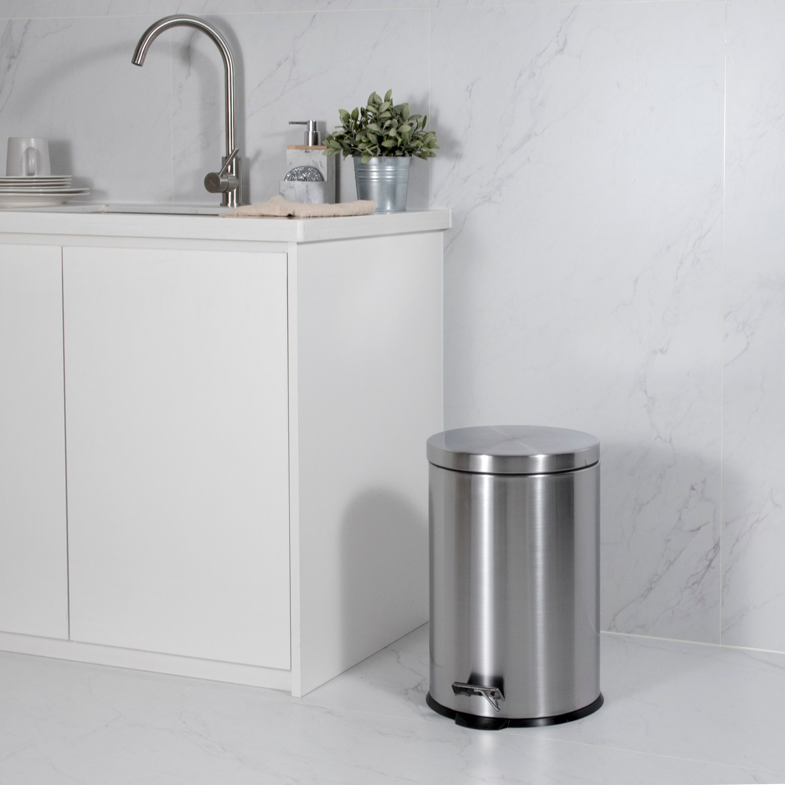 3L + 20L Steel Pedal Bin Combo Set - Roma