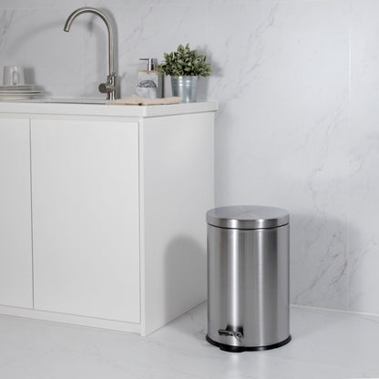 ROMA 3L + 20L S/S PEDAL BIN COMBO SET - SILVER