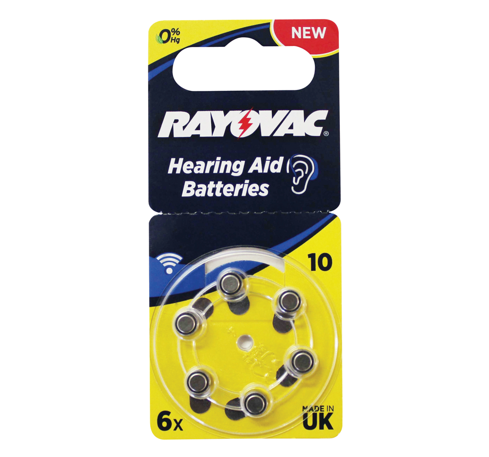 SIZE 10 Hearing Aid Batteries (6 Pack)
