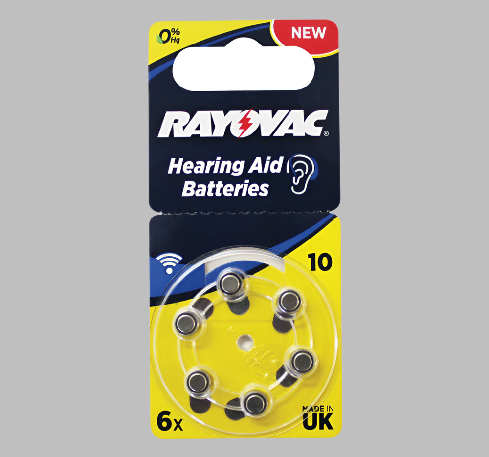 SIZE 10 Hearing Aid Batteries (6 Pack)