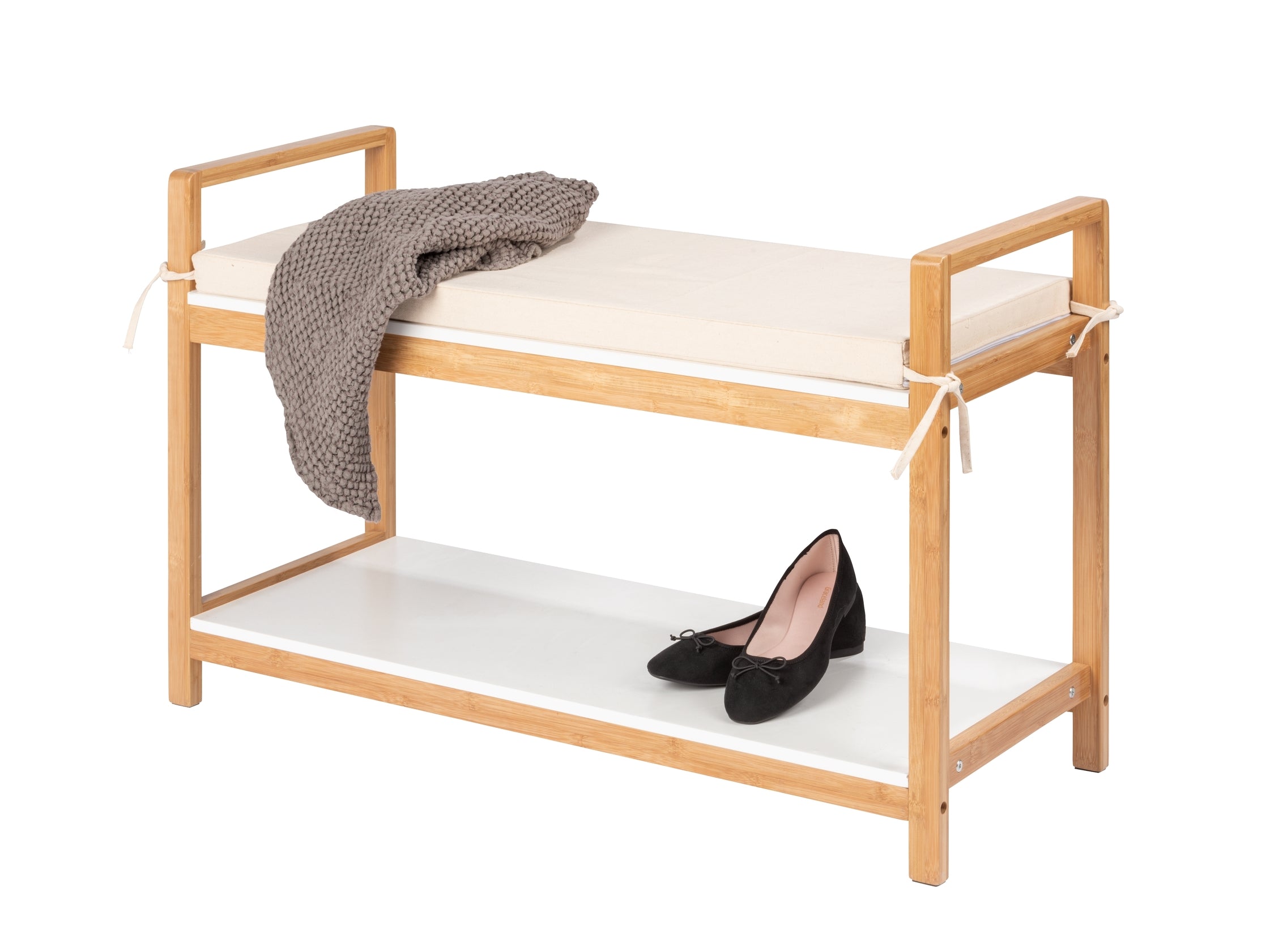 Shoe Bench With Cushion - Finja - Bamboo
