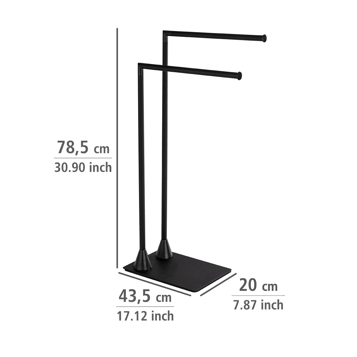 TOWEL & CLOTHES STAND - HELLA RANGE - STAINLESS STEEL BLACK