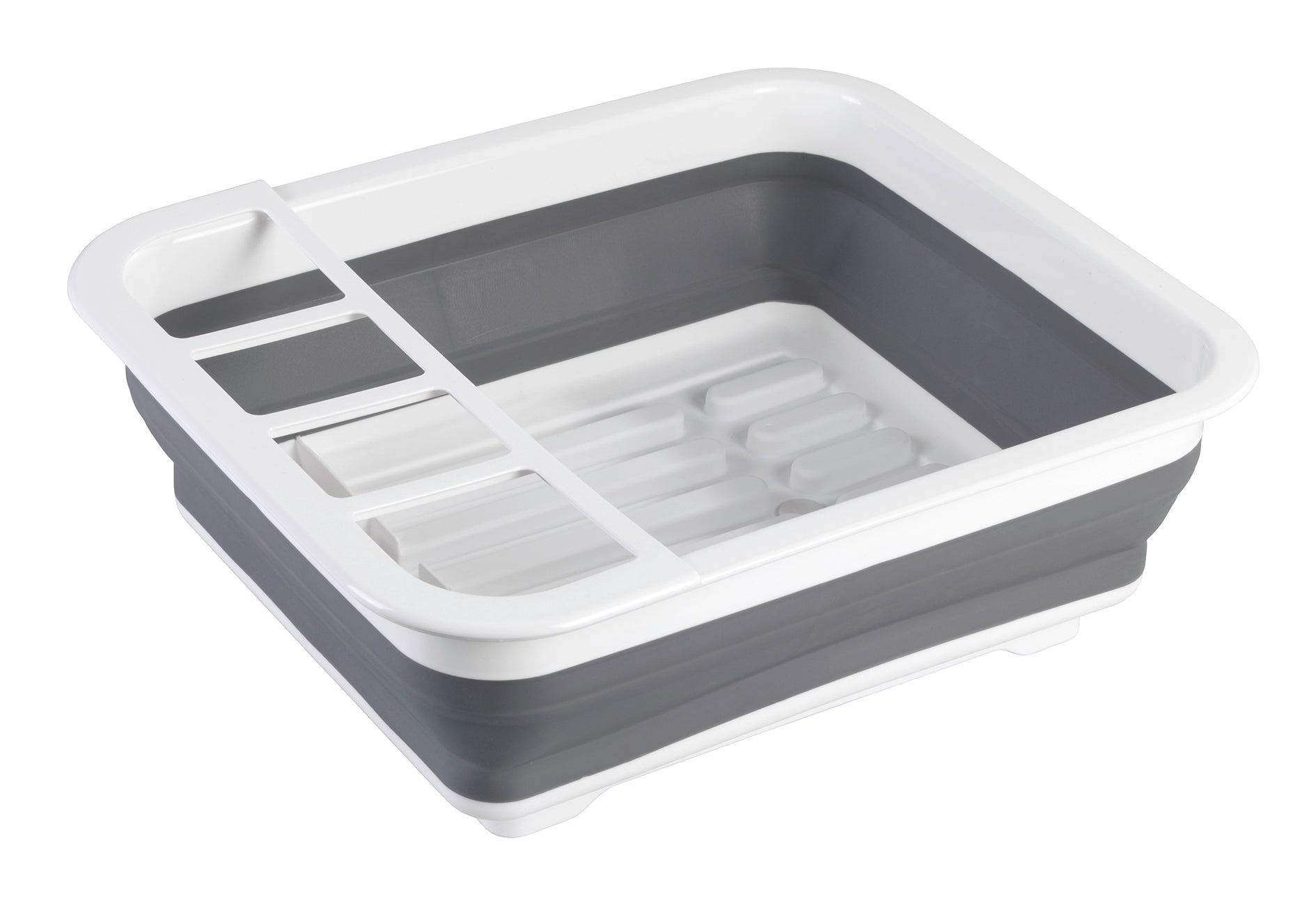 Dish Rack Foldable Silicone - 36X13X31 - White/Grey
