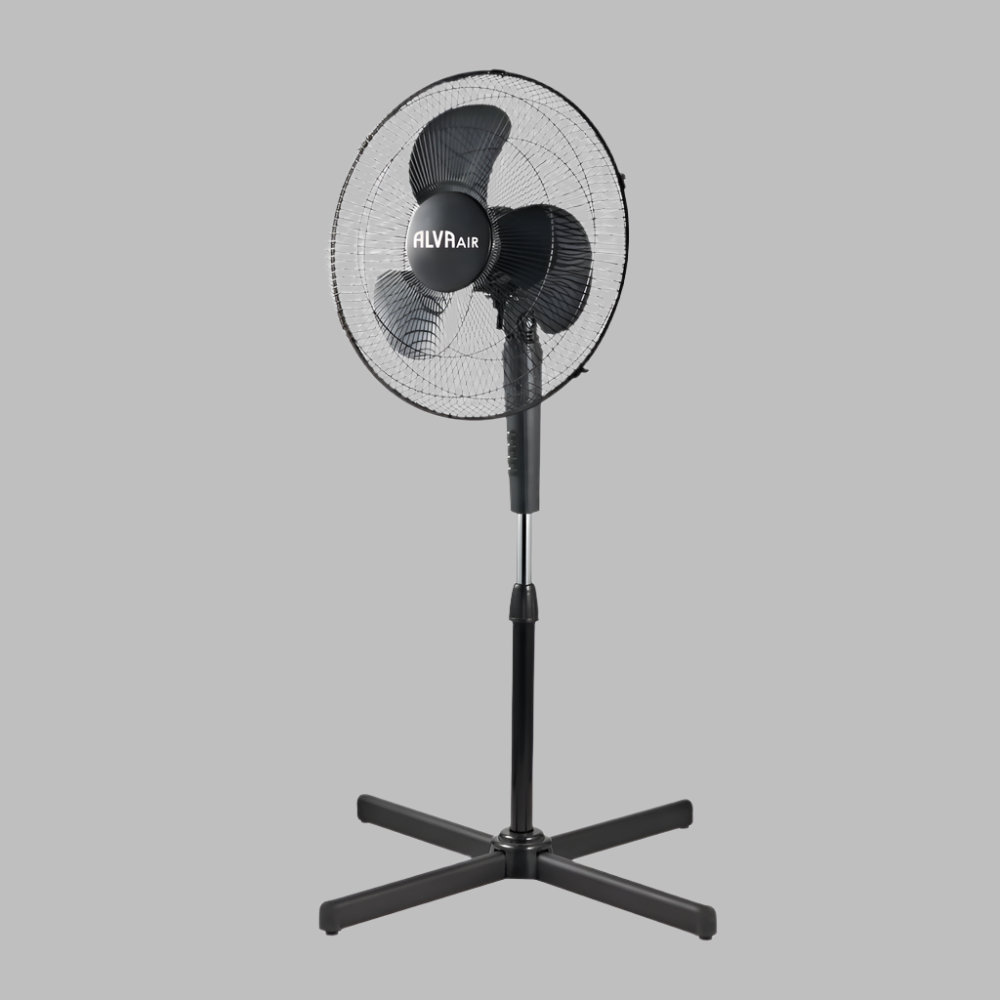 40cm Plastic Telescopic Pedestal Fan (Black)
