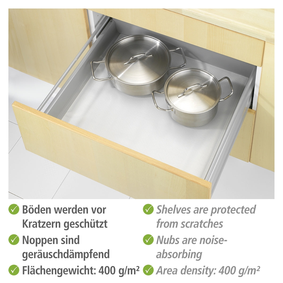 WENKO “ ANTI-SLIP MAT / DRAWER LINER 150X50 “ 4PC - TRANSPARENT