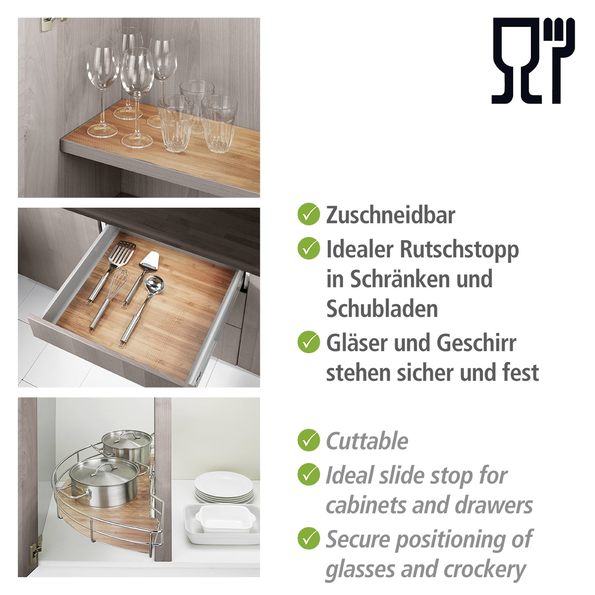 Slip Stop Mat - Bamboo Look - 150x50cm Roll