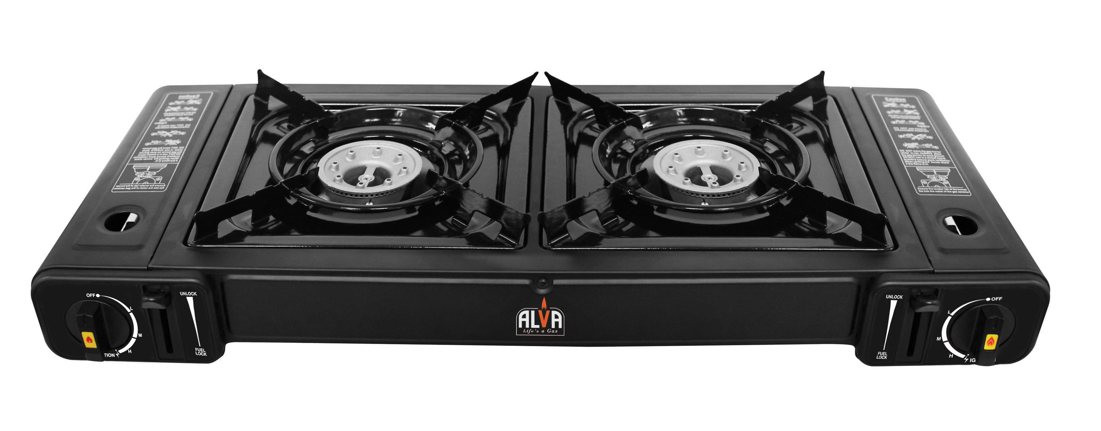 Double Burner Butane Gas Canister Stove - 2 Plate