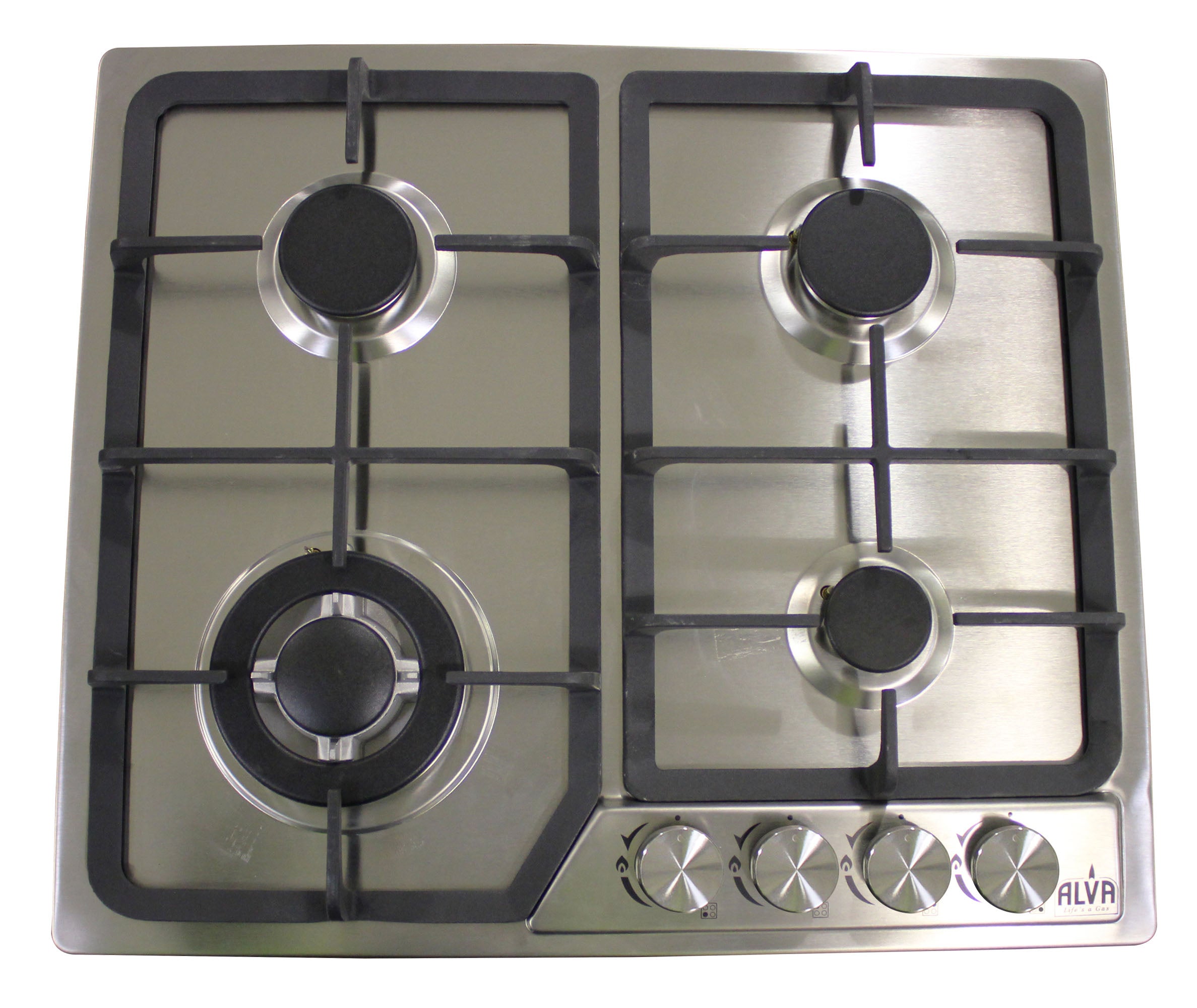 60cm 4-Burner Gas Hob - Stainless Steel