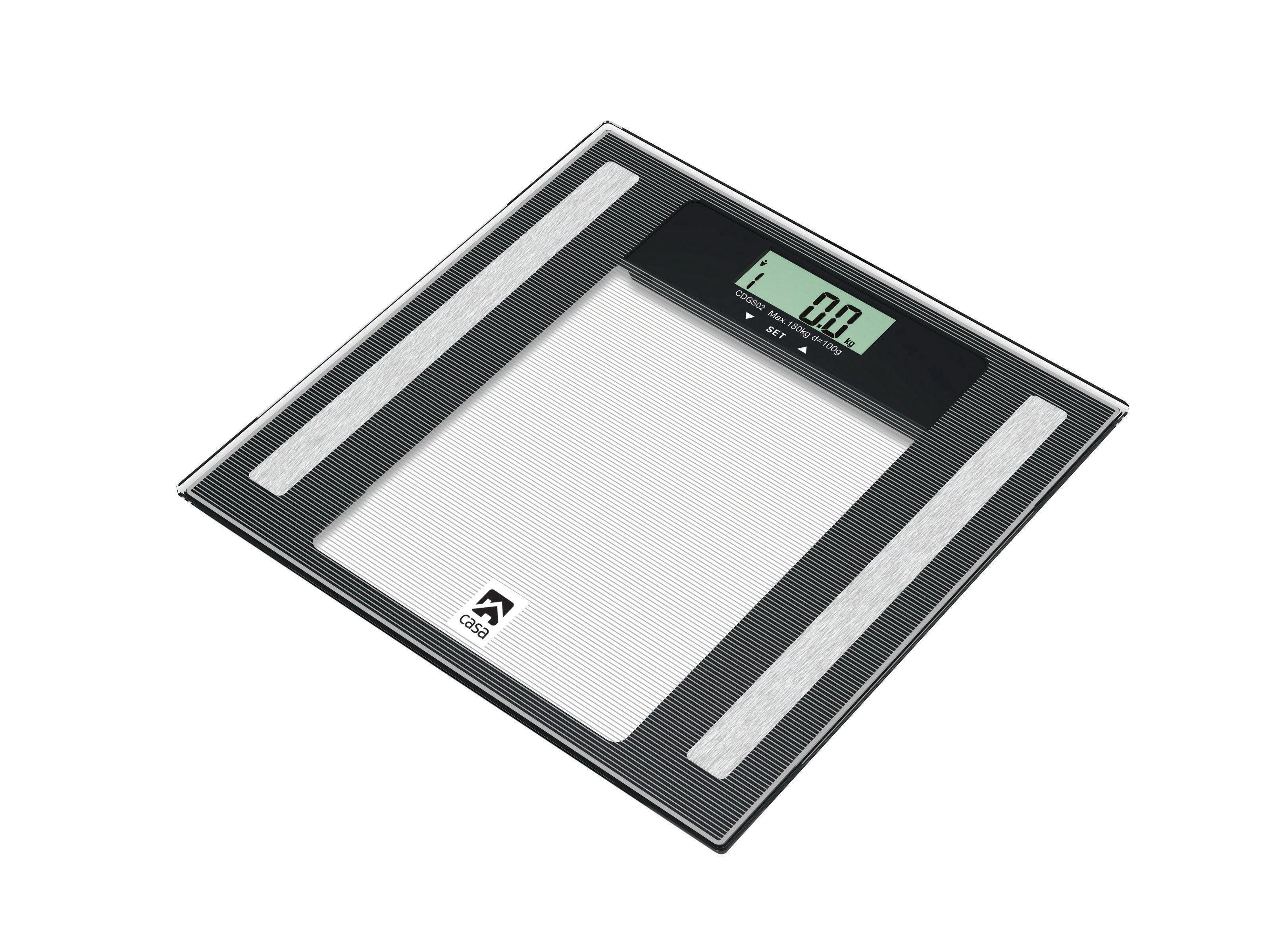 Electronic 7-In-1 Diagnostic Glass Bathroom Scale