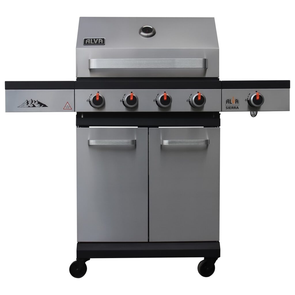 ALVA Sierra 4-Burner BBQ With Side Burner – Stainless Steel / Black