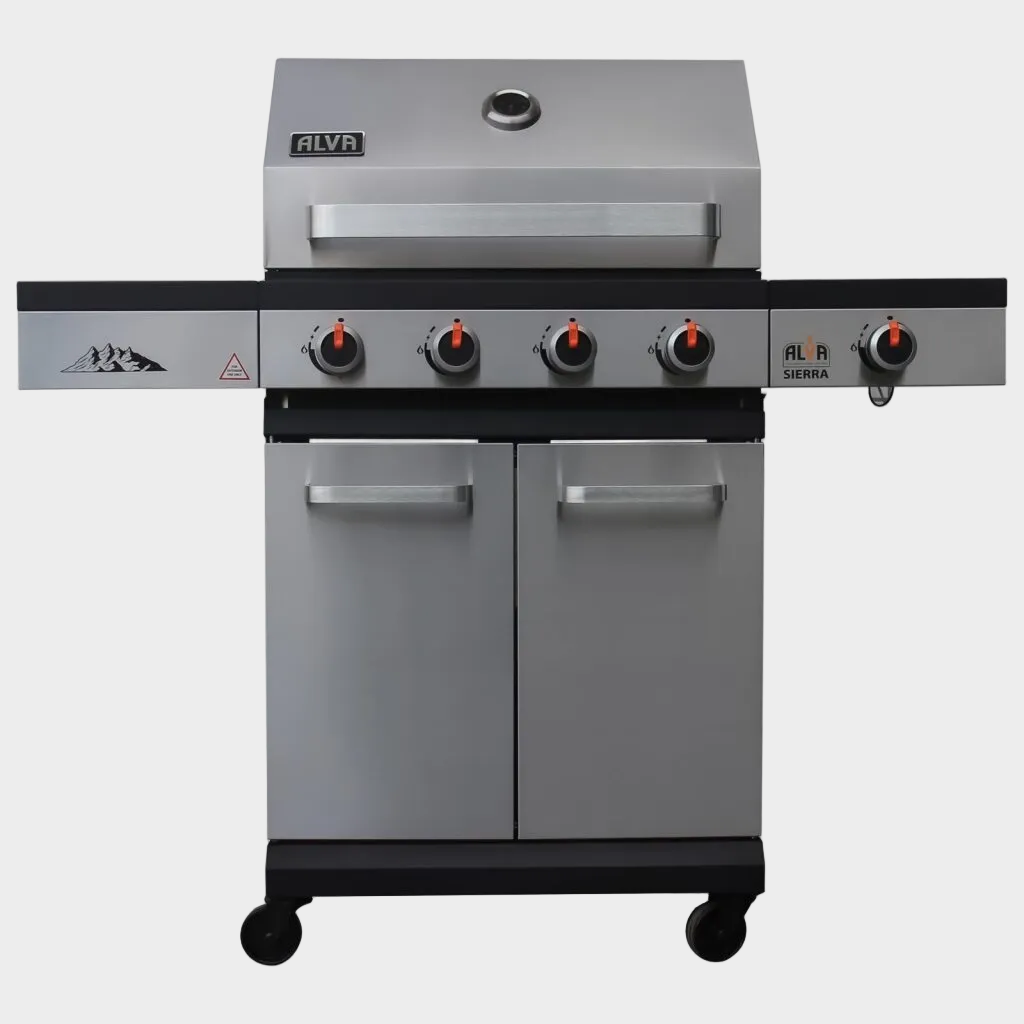 ALVA Sierra 4-Burner BBQ With Side Burner – Stainless Steel / Black