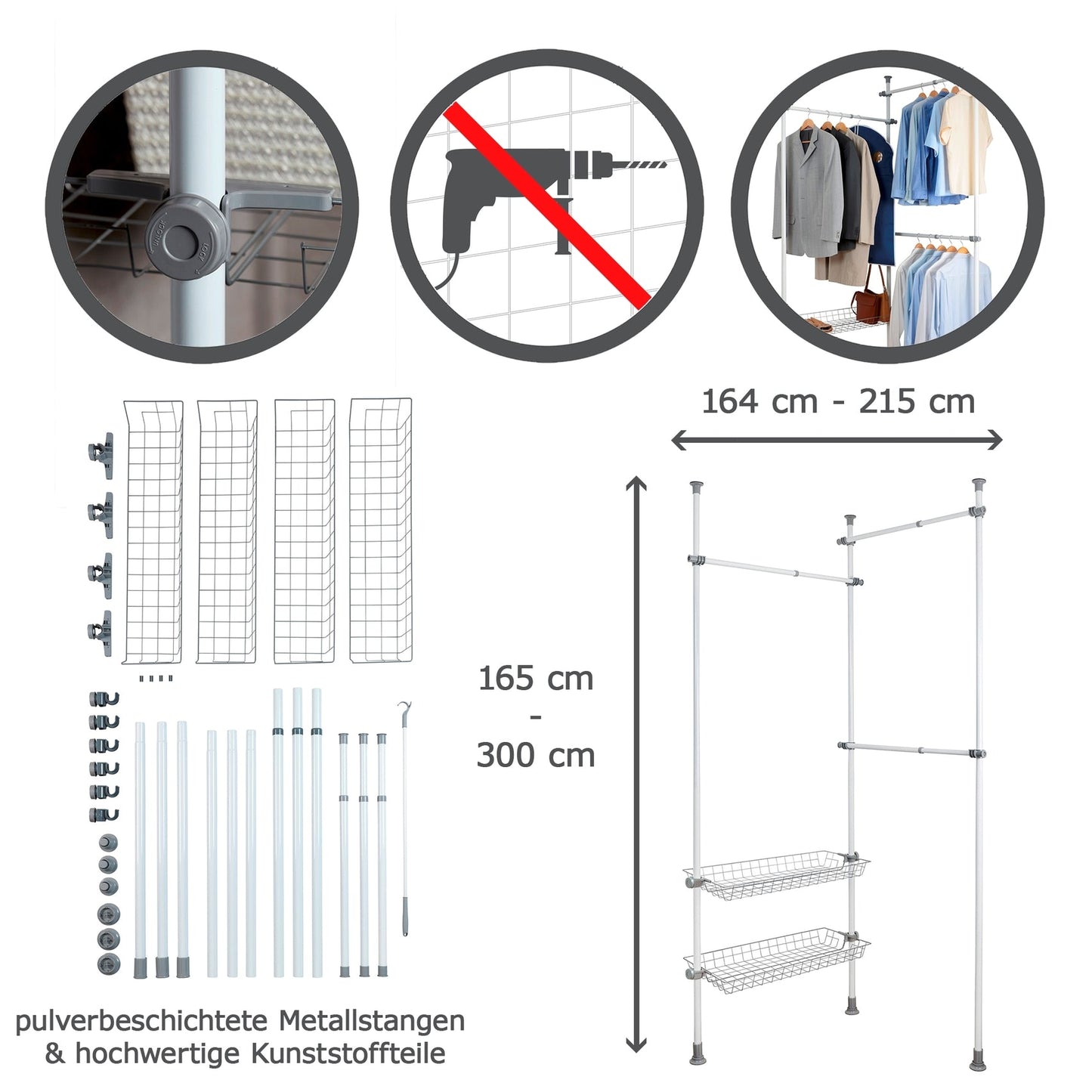 HERKULES DUO TELESCOPIC CLOTHES RACK SYSTEM