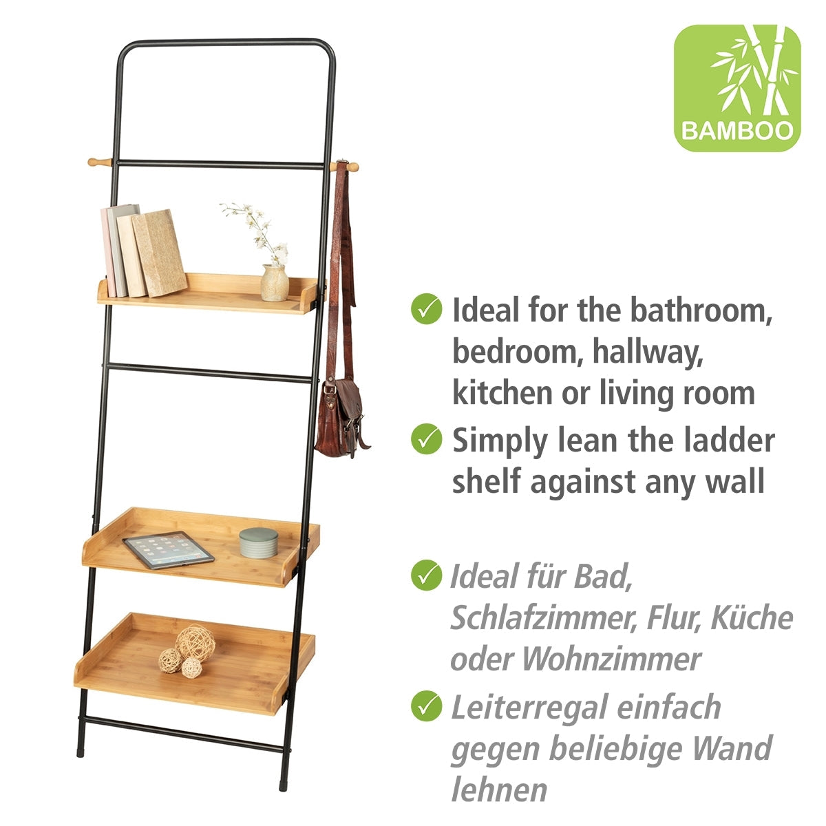 STANDING SHELF - LOFT - METAL & BAMBOO