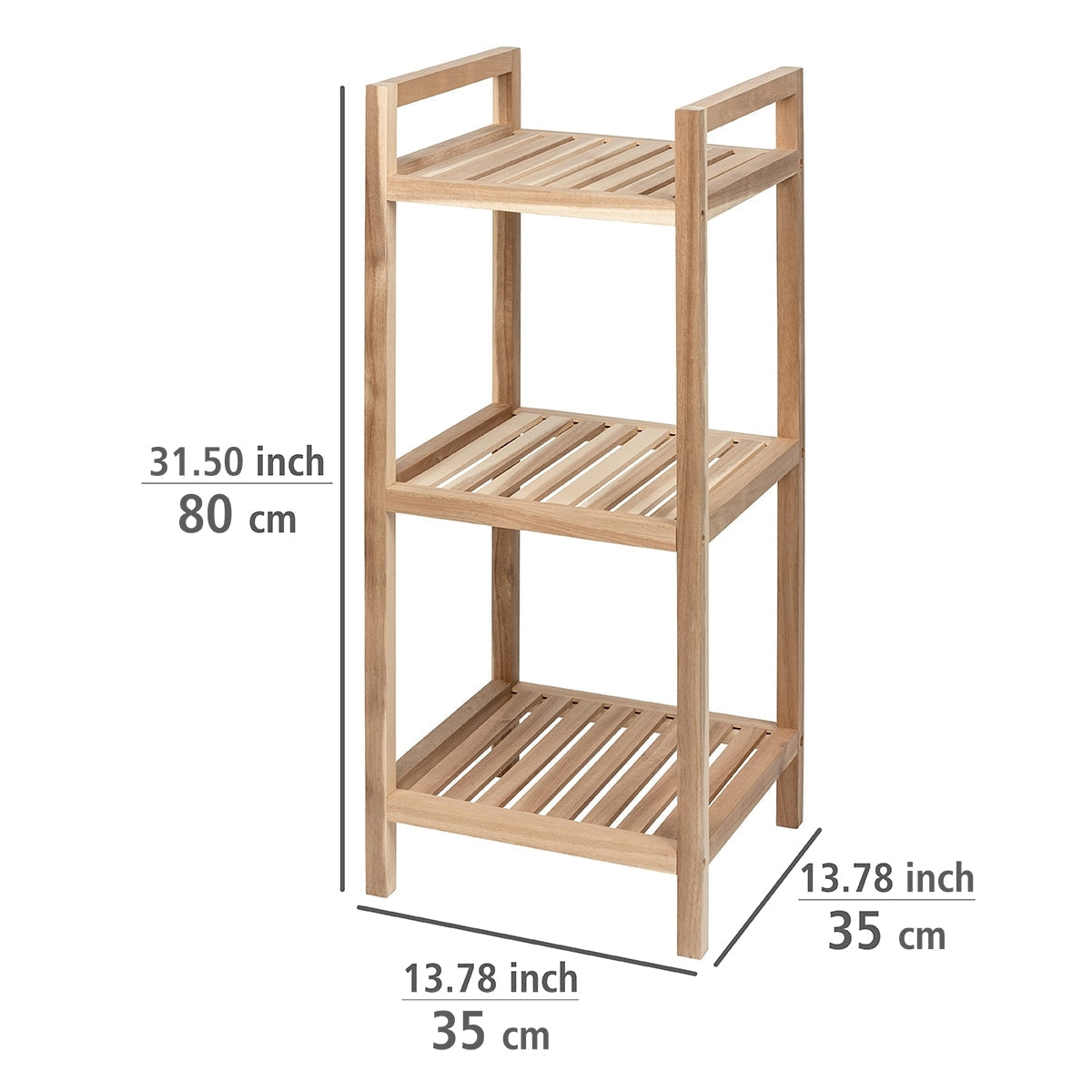 3-TIER SHELVING UNIT - ACINA RANGE - ACACIA WOOD